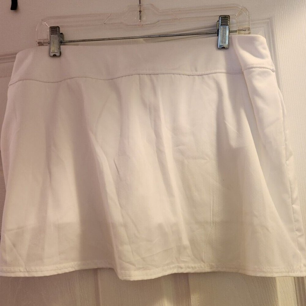 Bolle Tech Active Golf Tennis Skort Shorts Skirt Size Large White Pleats